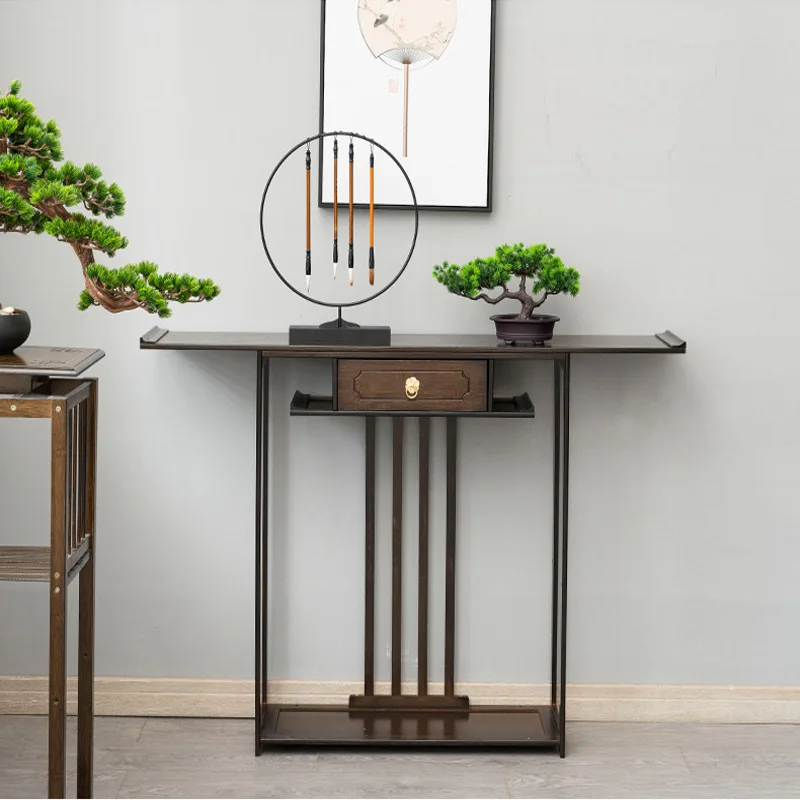 

Altar Incense Burner Table New Chinese Simple Living Room a Long Narrow Table Side View Units Entrance Cabinet Light Luxury