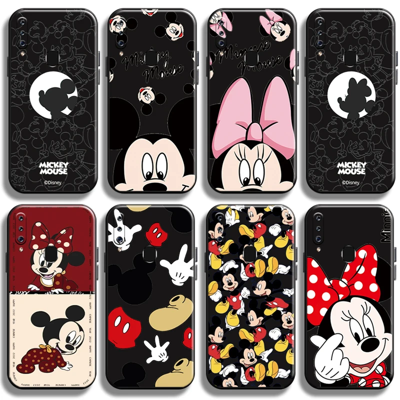 

Disney Mickey Minnie Mouse For Samsung Galaxy A60 Phone Case Liquid Silicon Black Shockproof Carcasa Cover Back Funda