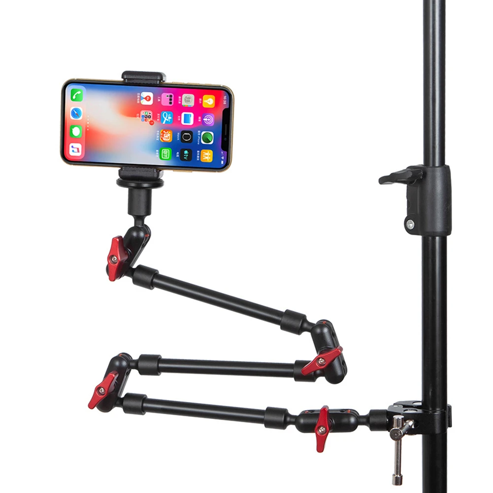 

Металлический кронштейн для вещания, вращающийся на 360 °, для смартфона, видеокамеры, микрофона, веб-камеры, планшета, монитора