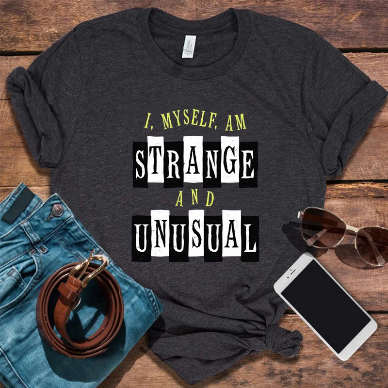

Strange and Unusual T-Shirt Beetlejuice Shirts Vintage Women Clothing Casual Beetlejuice Aesthetic Clothes Kawaii Tees L