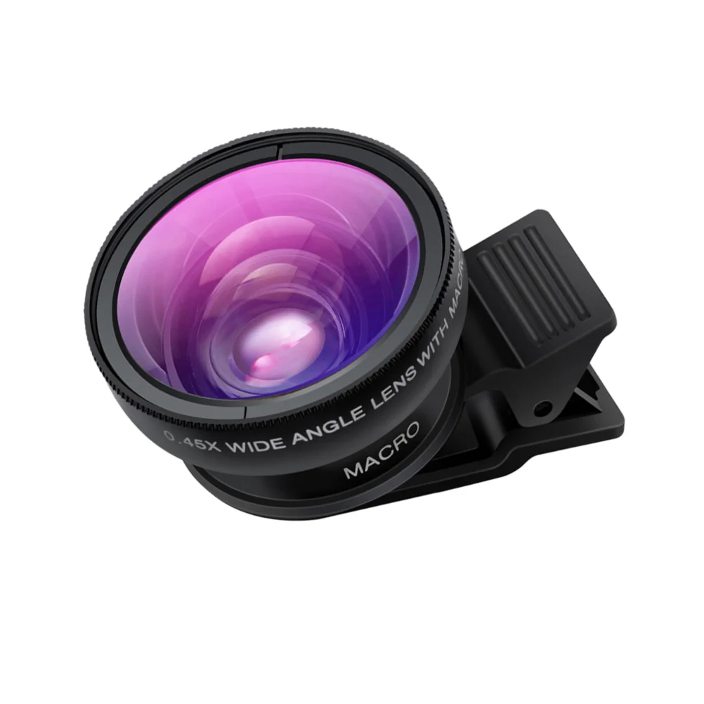 

Lens Camera Cell Kit Wide Angle Clip Video Lenses 0.45X Attachment Mobile 12.5X Macro Degree No 2