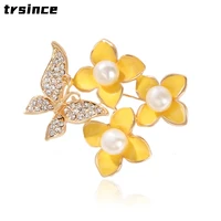 niche flower butterfly brooch high end elegant pearl metal brooch brooch women clothing suit accessories