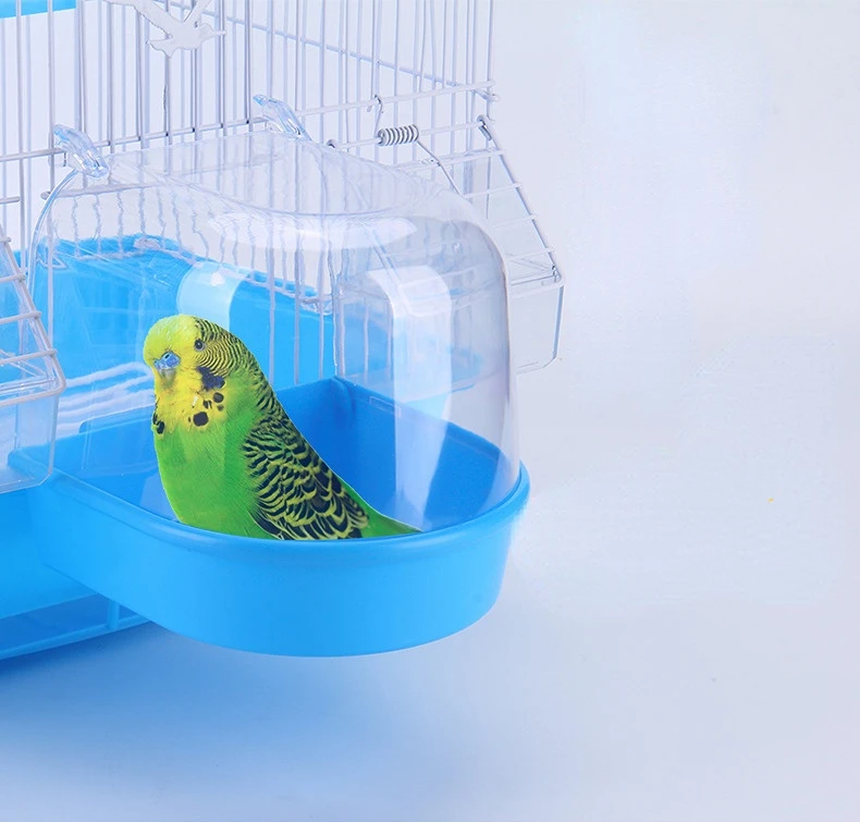 

Parrot Bird Bathtub Plastic Water Bath Shower Box Bathtub for Parakeet Lovebird Pet Cage Hanging Bowl Pet Supplies