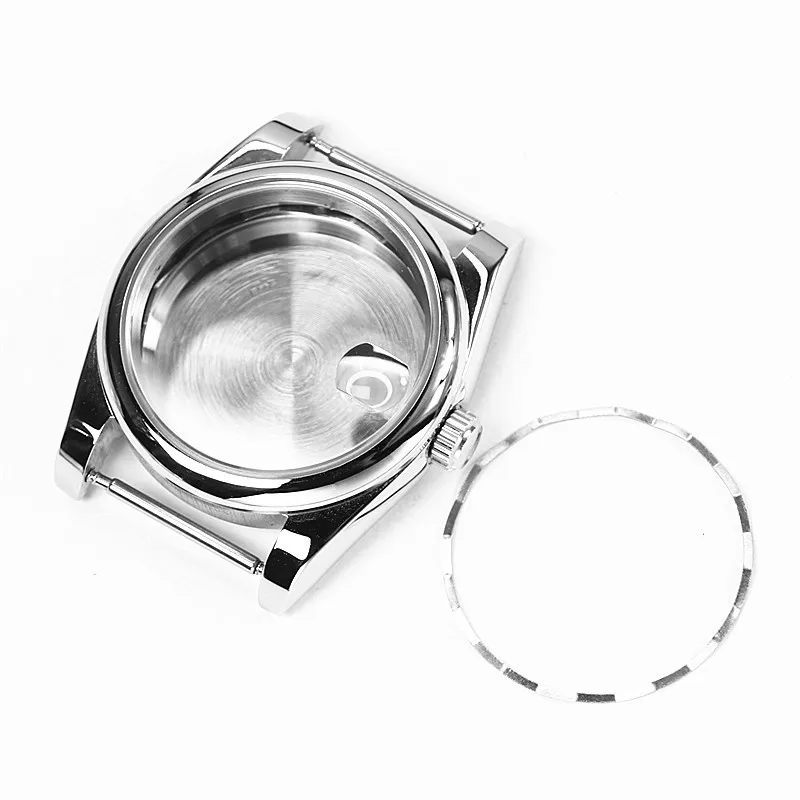 36mm Oyster Design Rounded Edge Sapphire Crystal 316l Steel Waterproof Watch Case For Nh35a Nh36 Movement Seiko Skx007 MODs