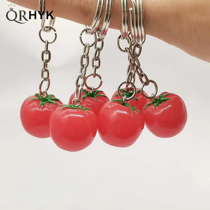 1 шт. креативный брелок для ключей с имитацией томатов из смолы аксессуары друзей