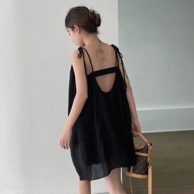 Шикарное корейское стильное летнее новое модное сексуальное платье-майка без