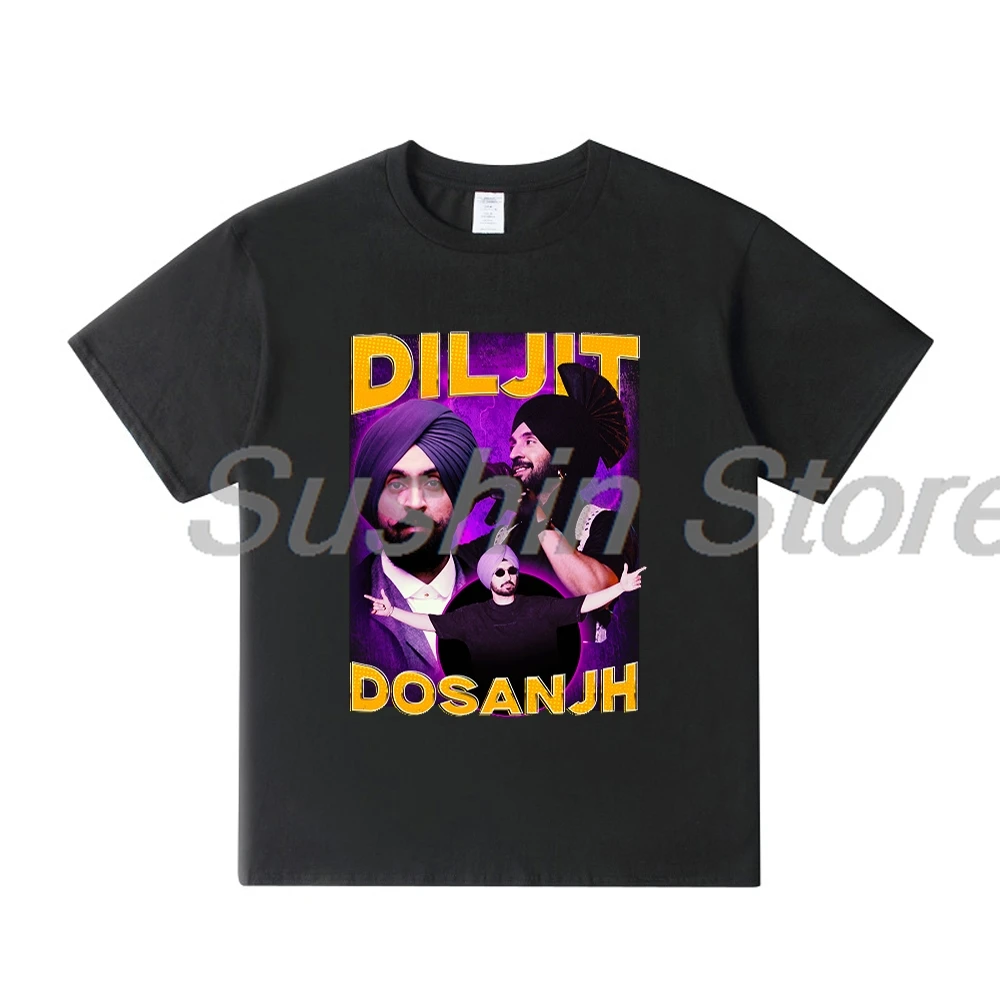 Diljit Dosanjh Винтажная Футболка 2024 Dil-Luminati Tour футболка с круглым вырезом и коротким