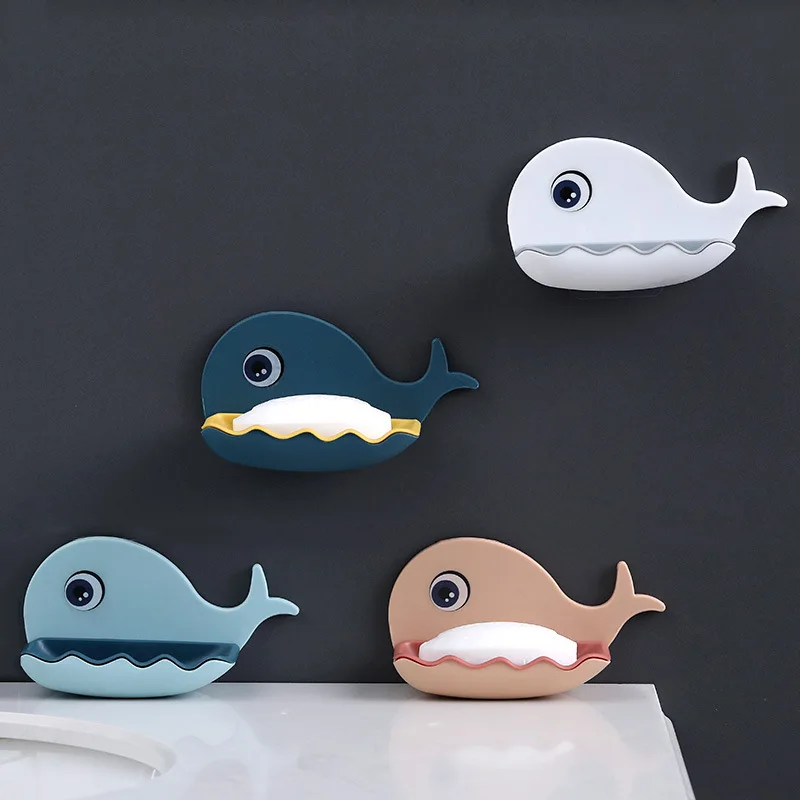 

Whale shaped non perforated soap rack bathroom drain soap box toilet soap rack wall mounted storage rack