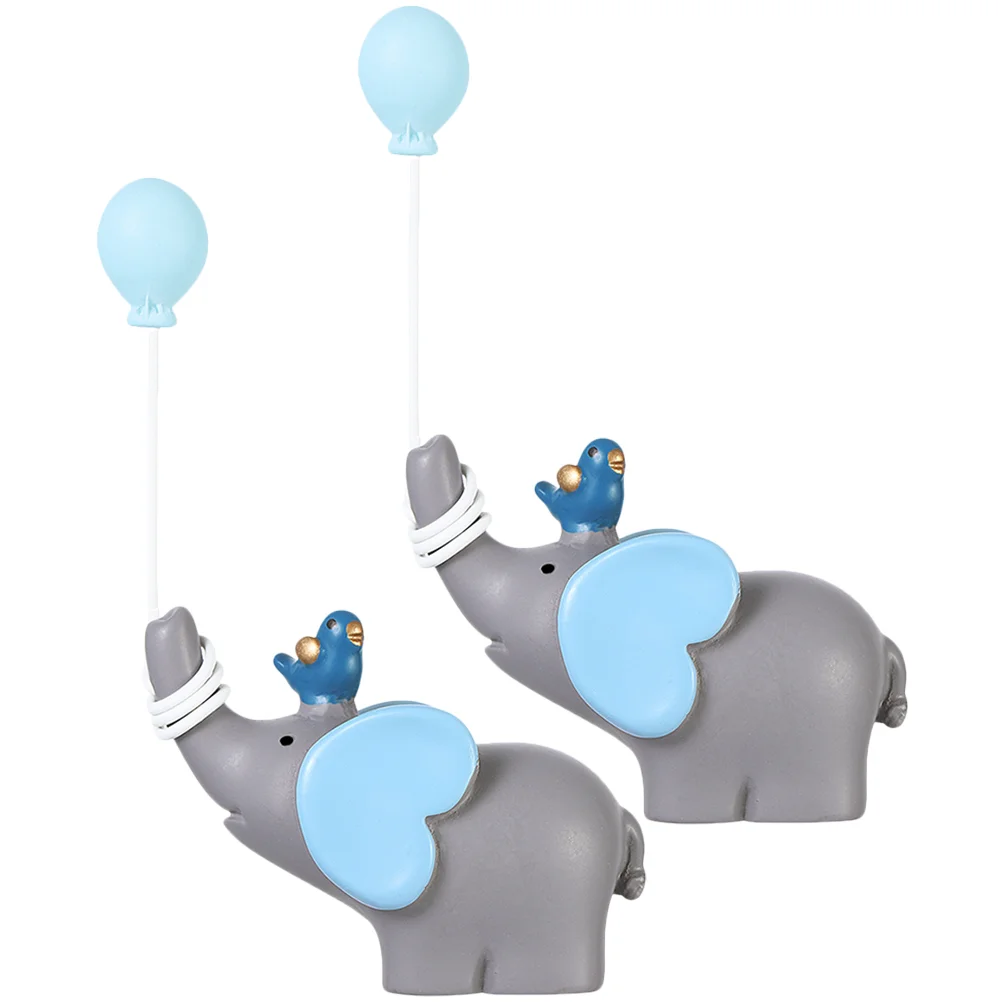 

2pcs Decorative Cupcake Toppers Elephant Cupcake Toppers Cake Picks Elephant Figurines Cake Decoration