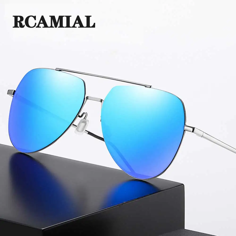 Купи RCAMIAL Sunglasses Men Polarized Anti-Glare Lens UV400 Metal Frame Fashion Car Driving Sun Glasses For Sport Fishing 7023 за 967 рублей в магазине AliExpress