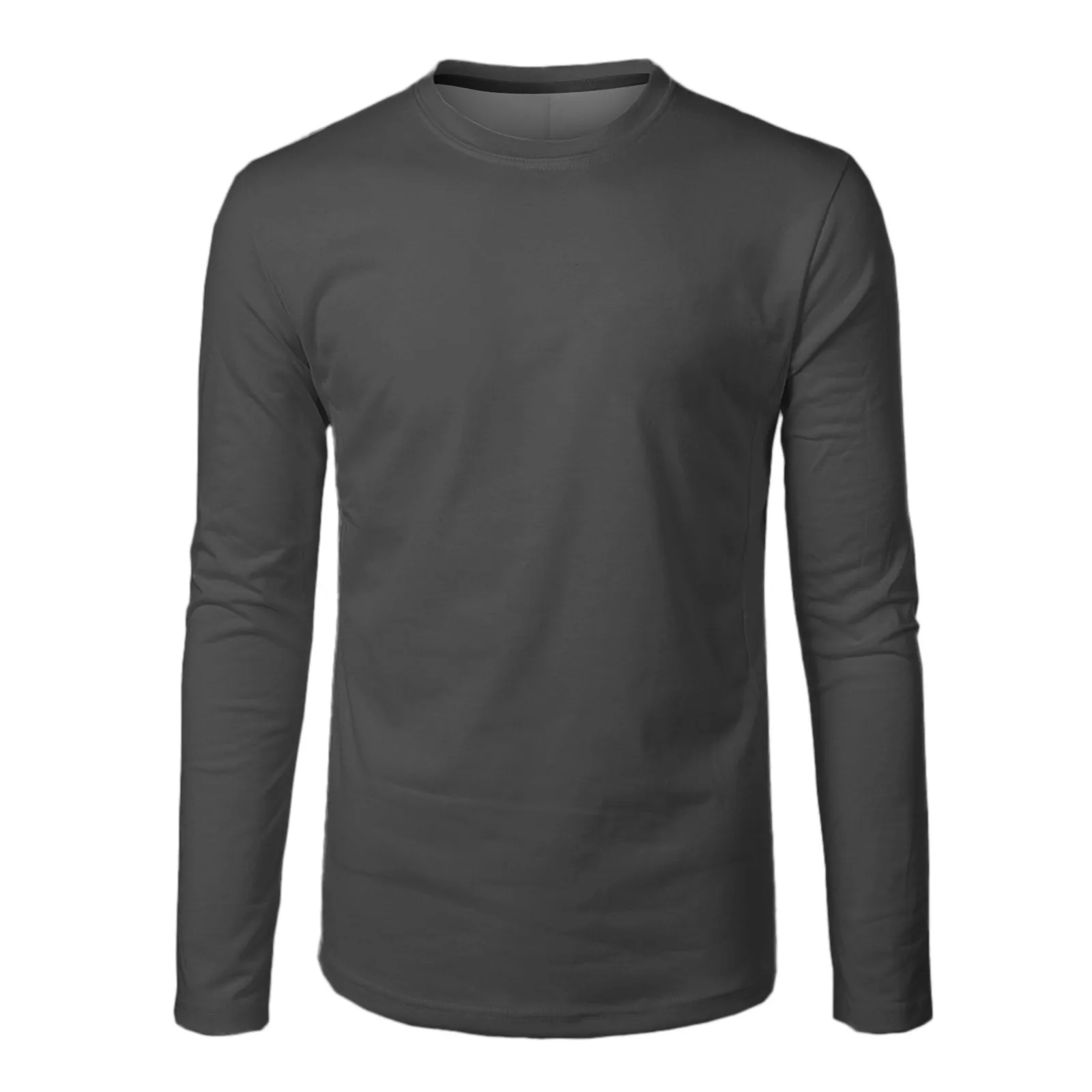 Dark Transfer Paper for T Shirts Mens Fashion Casual Sports Fitness Outdoor d Hem Solid Color Round Long Sleeve Scrubs Men images - 6