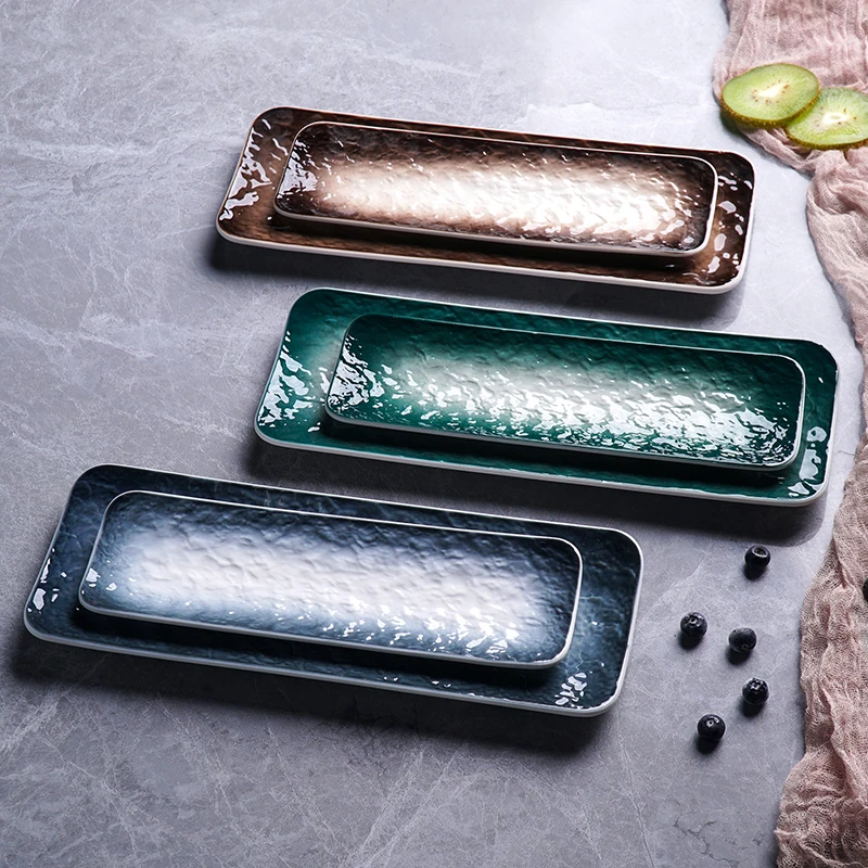 Тарелка для суши в японском стиле керамическая посуда закуски сашими длинная