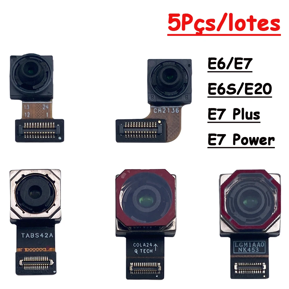 

5Pcs Rear Camera For Motorola Moto E7 Plus E20 E40 E6S E7 Power E6 Back Camera Rear Main Lens Flex Cable Camera & Front Camera