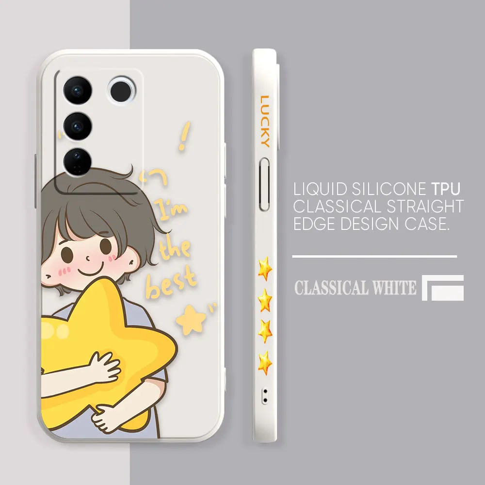 Case For VIVO S5 S6 S7 S9 S9E S10 S12 S15 S16 S16E V19 V20 V21 V23 V25 V27 PRO 5G Case Funda Stars Cartoon Couple Boys And Girls