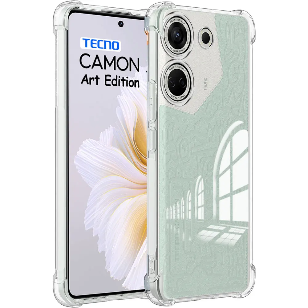Противоударный прозрачный чехол для телефона Tecno Camon 20 Pro 4G 20Pro 5G мягкий