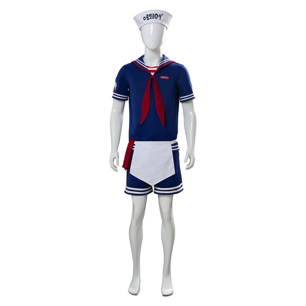 

Stranger Things 3 Robin Scoops Ahoy Cosplay Costume Dress Steve Harrington Adult Uniform Working Sailor Suit Halloween Carnival