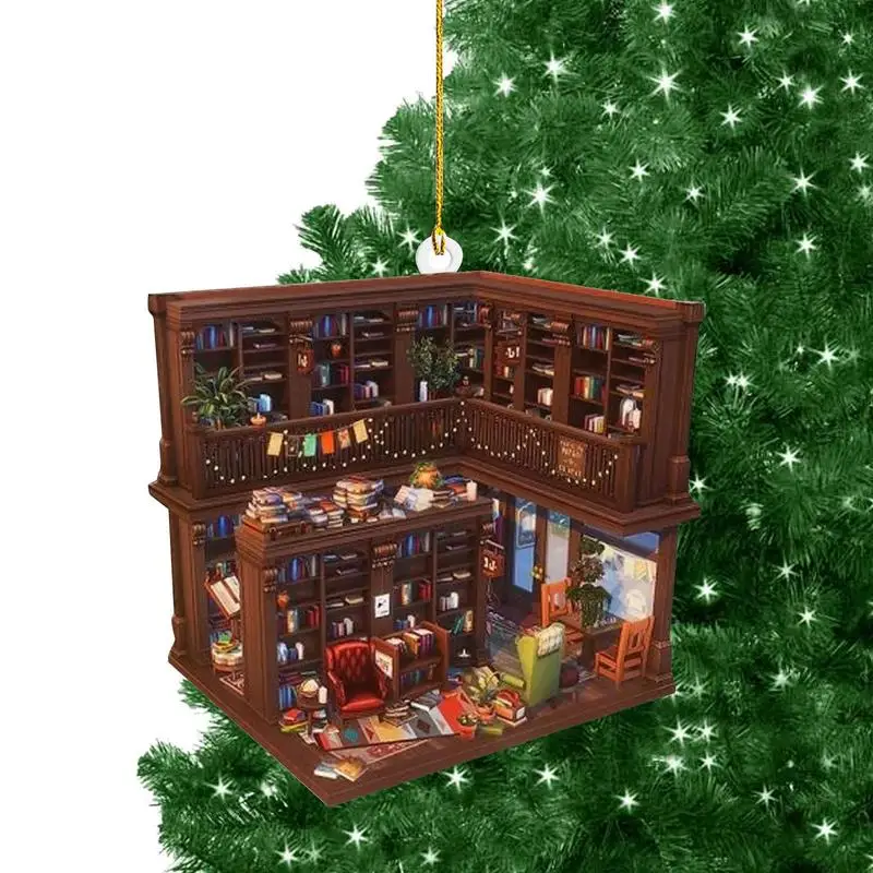 

Рождественские миниатюры для кукольного домика, украшение для рождественской елки, Подвесные Украшения для рождественской елки, акриловые подвески для домика