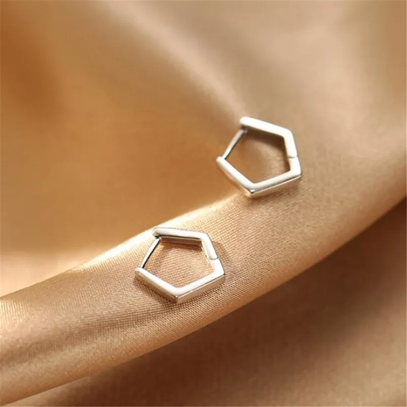 Женские винтажные антиаллергенные серьги из серебра 925 пробы с геометрическим