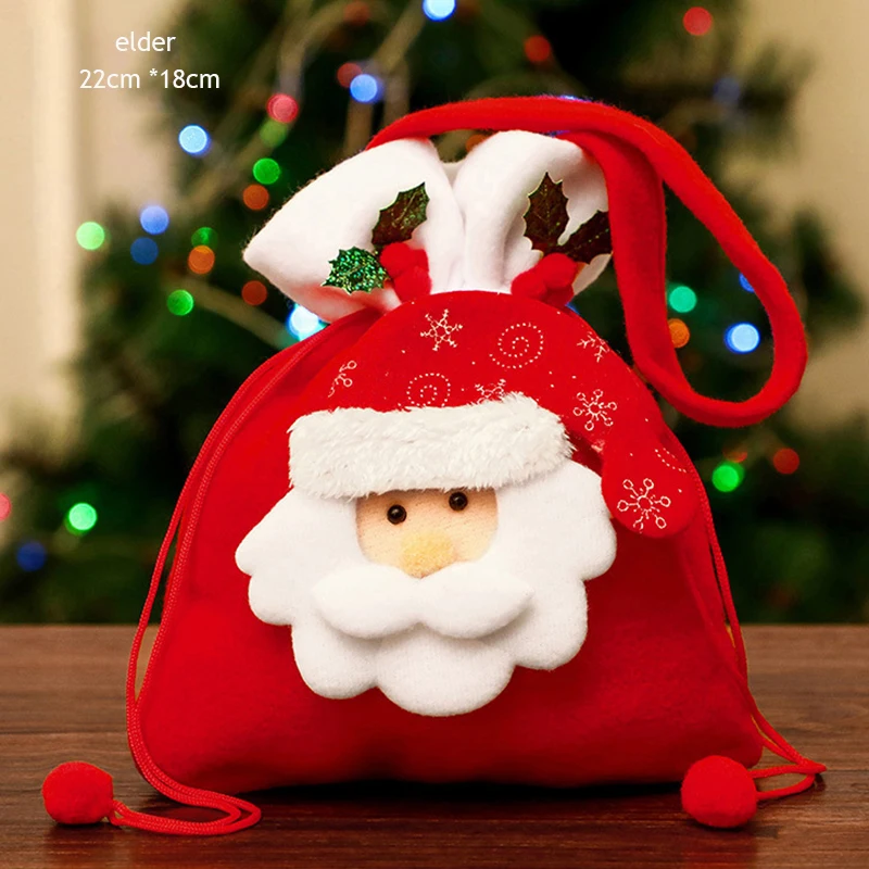 

Christmas Gift Cartoon Bag Santa Claus Snowman Elk Gift Box Candy Biscuit Bag Decor Christmas Party Gift Bag Children Birthday