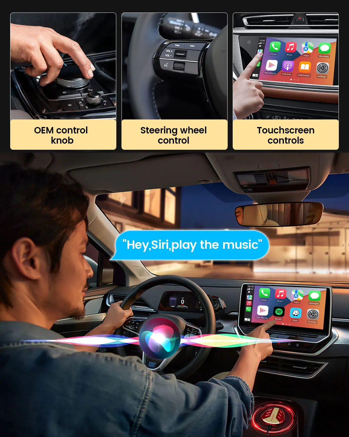 Беспроводной адаптер CarPlay для iPhone IOS Преобразование проводного в беспроводной Plug