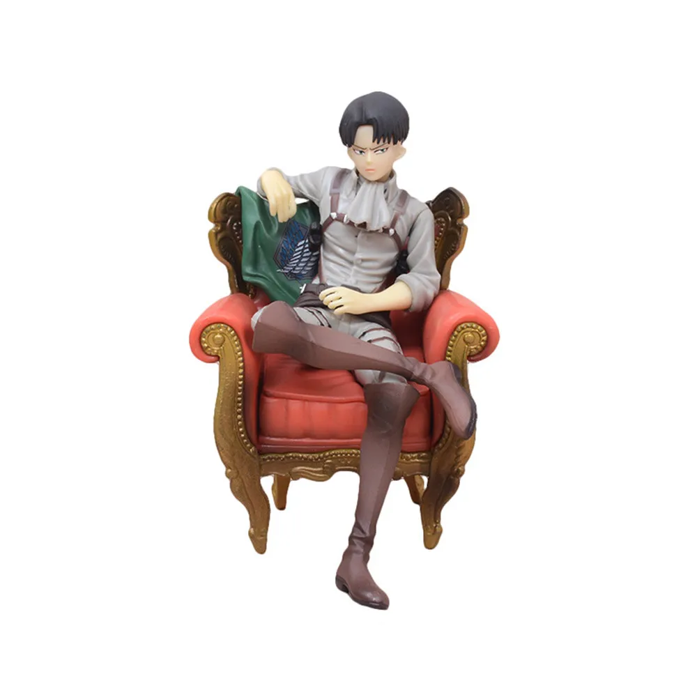 

Anime Attack On Titan Levi Sitting Position Sofa PVC Action Figure Collectible Model Doll Toy 12cm