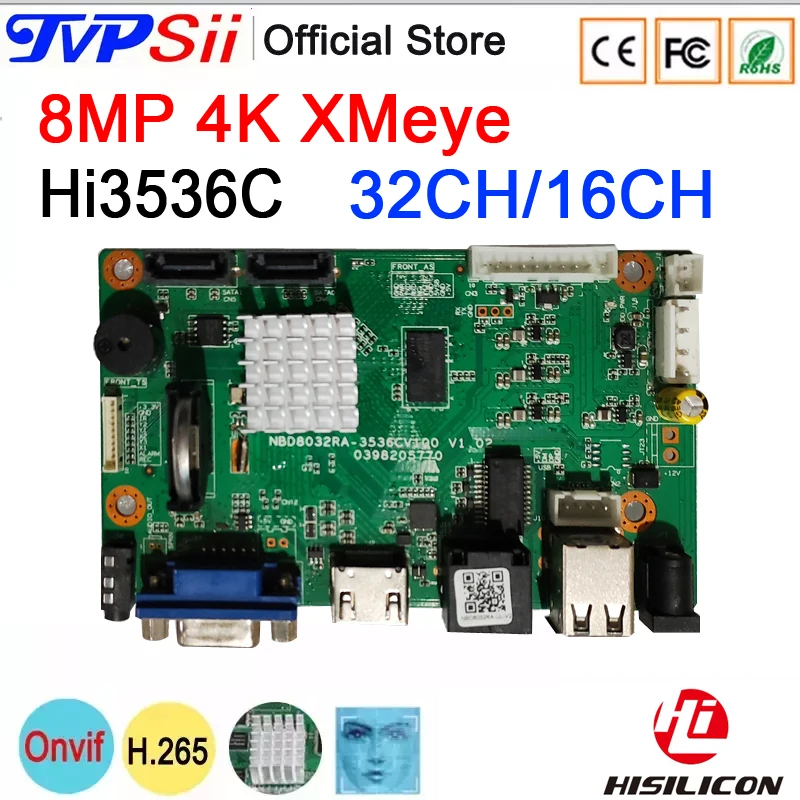 DC 12 В Hi3536C Max 14TB XMeye аудио H.265 + 8mp 4K 32CH 16CH 16-канальный распознавание лица Onvif CCTV DVR NVR материнская плата DC 12 В Hi3536C Max 14TB XMeye аудио H.265 + 8mp 4K 32CH 16CH 16-канальный распознавание лица Onvif CCTV DVR NVR материнская плата