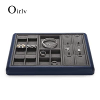 oirlv grey detachable multi function jewelry storage tray with microfiber jewelry display trays for ring pendant earrings