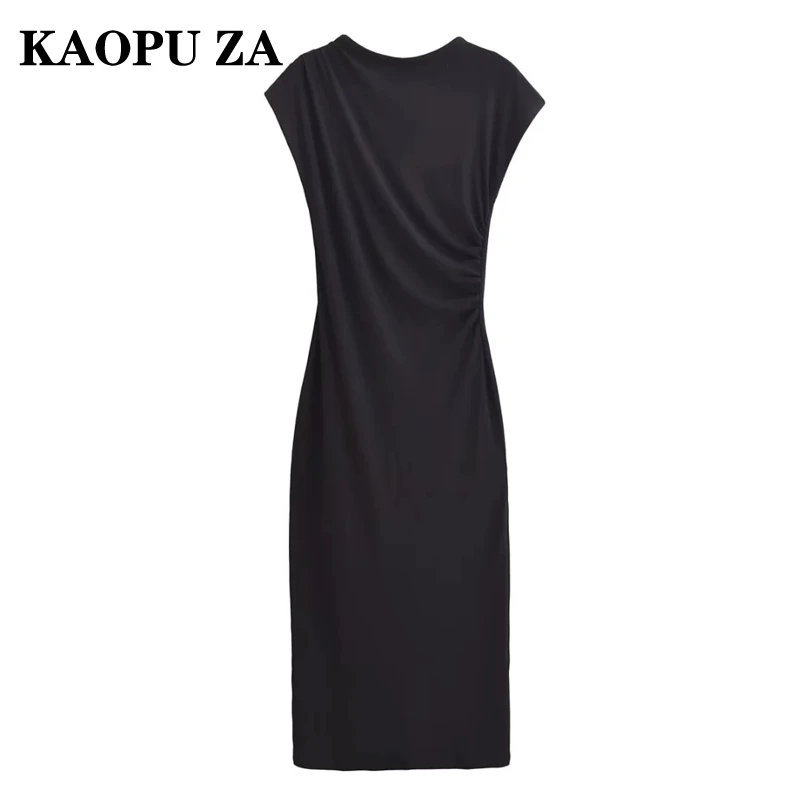 KAOPU ZA 2024 осеннее новое женское элегантное платье с короткими рукавами женский топ