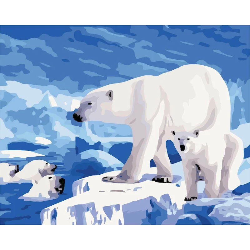 

GATYZTORY 40x50cm Painting by numbers Polar Bear Picture Drawing Hand Painting Acrylic Paint Personalized gift Crafts