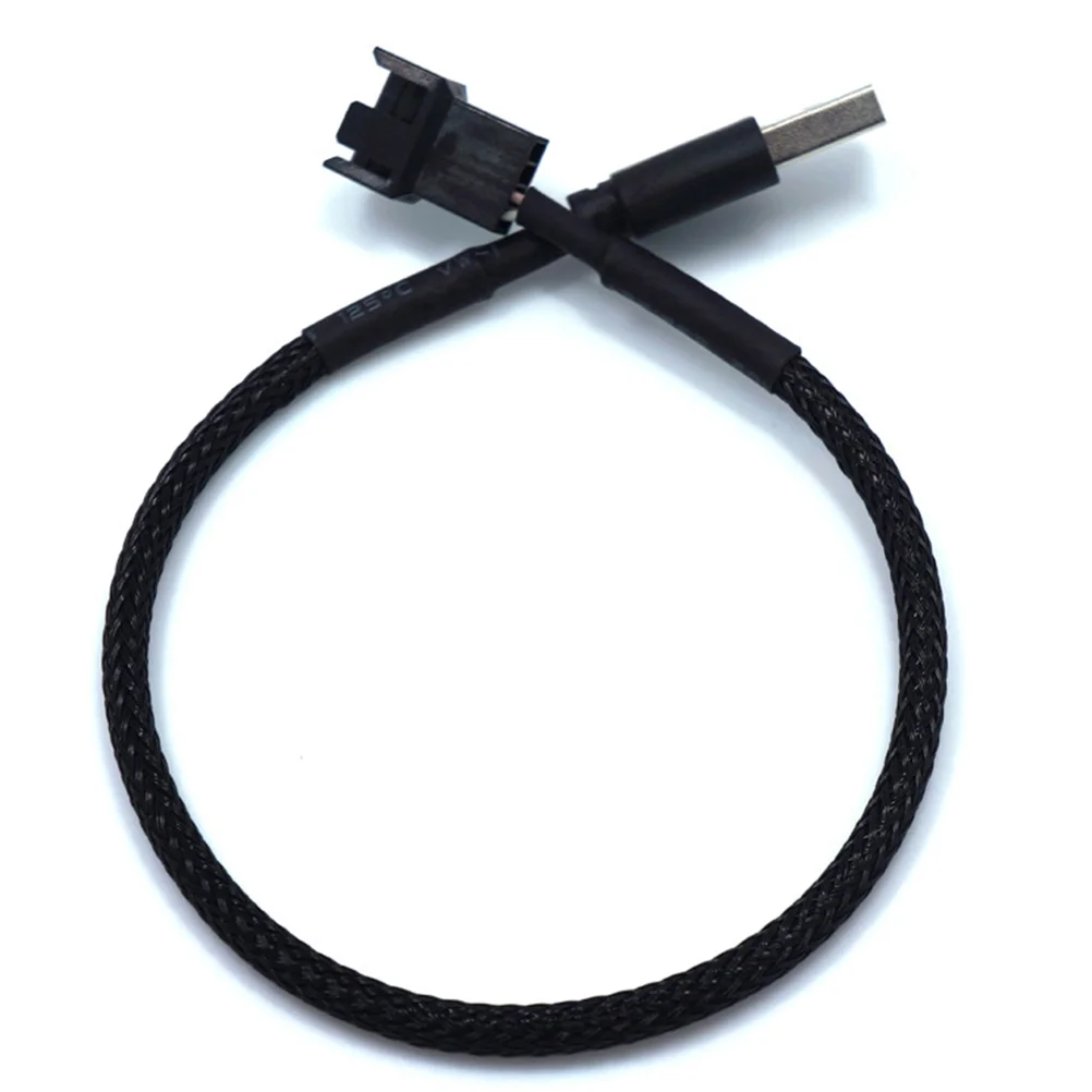 

3Pc USB to Fan Adapter Cables Computer PC Fan Power Cable Connector Adapter Connect (Black)