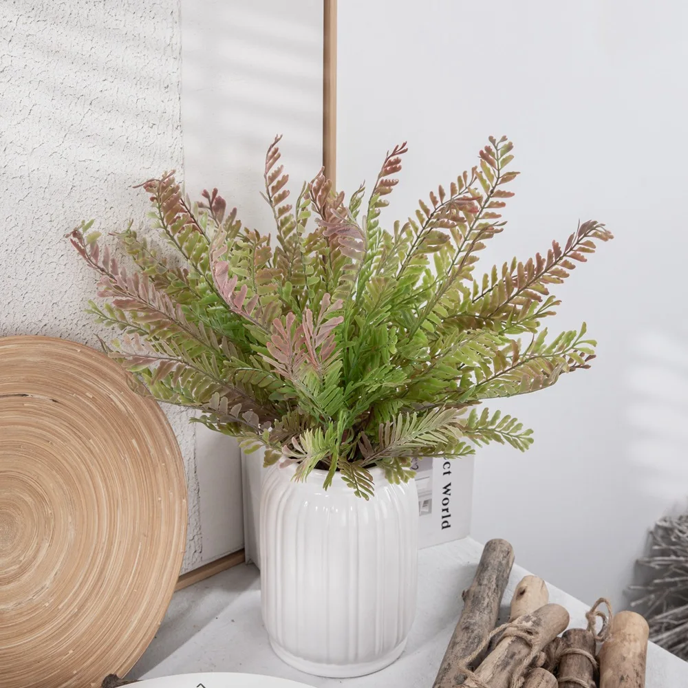 13 ветвей/букет зеленые искусственные растения для сада осенние цвета