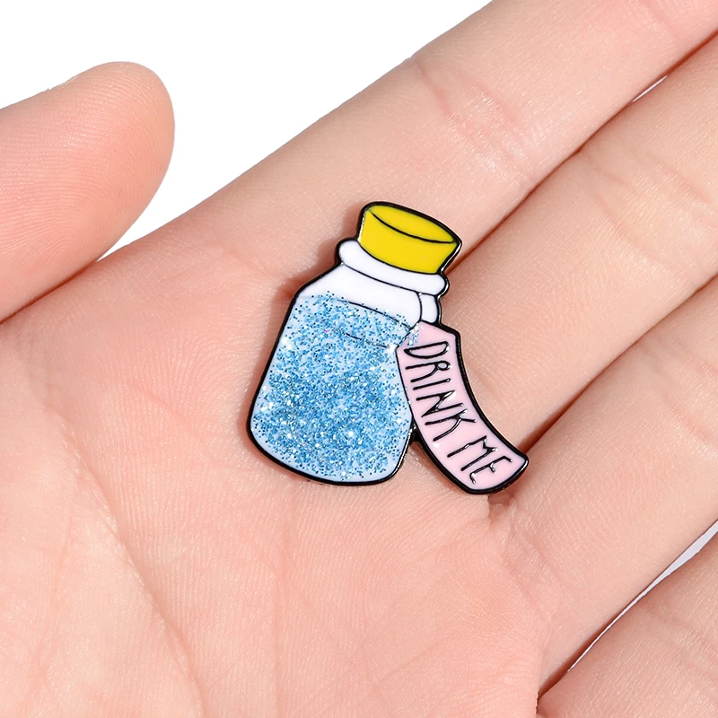 Брошь-булавка в виде бутылки креативная эмалированная брошь с изображением