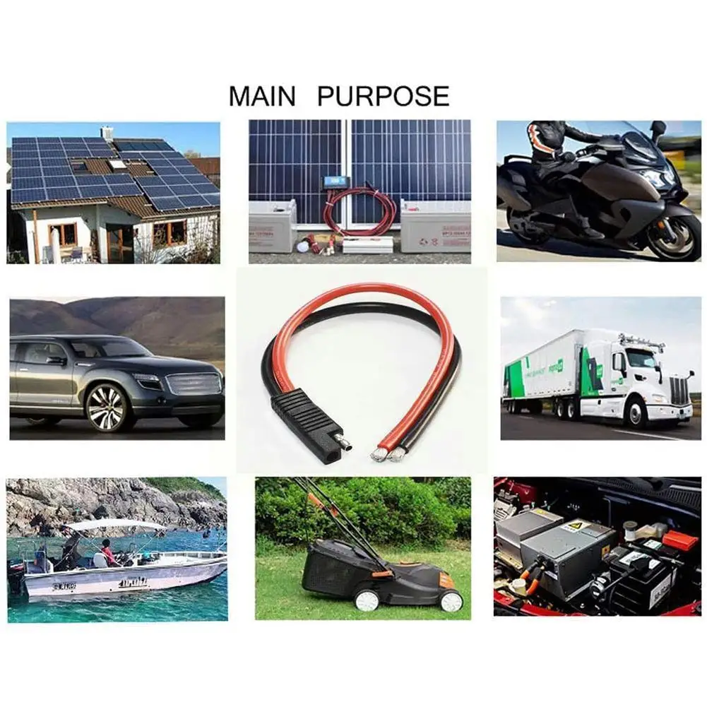 

1pcs Red Sae Diy Cable 18awg Power Automotive Plug Sae Pure Battery Solar Plug Cord Core Extension Wire Cable N7u8