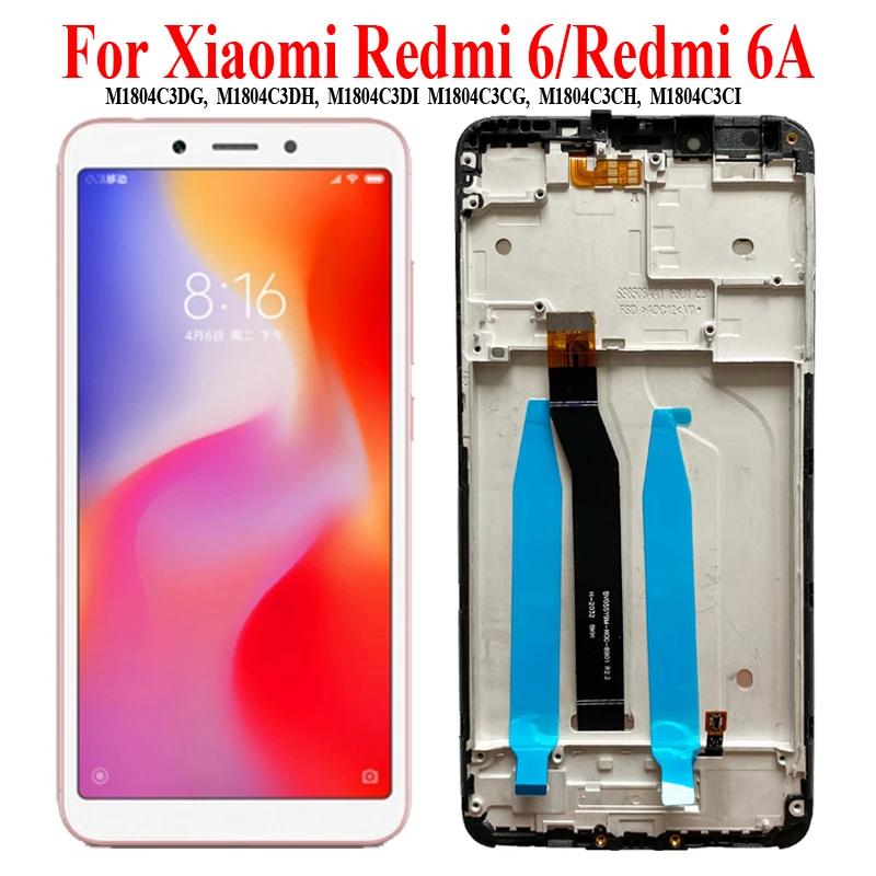 Новый ЖК-дисплей 5,45 дюйма для Xiaomi Redmi 6/6A дисплей M1804C3DG сенсорный экран для Redmi 6A M1804C3CG сменная панель экрана