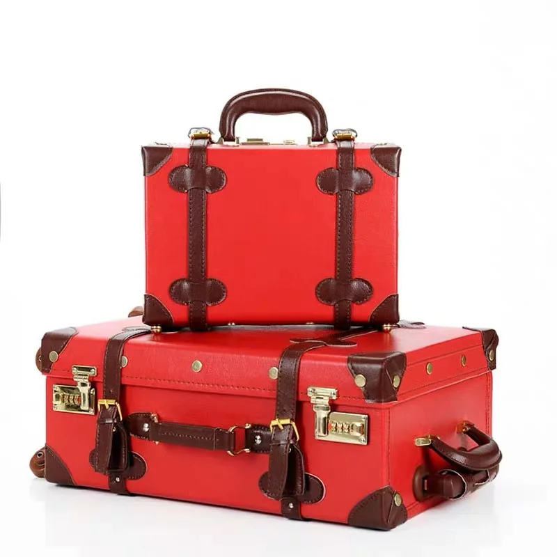 

Carrylove Women Spinner Retro Suitcase Set 20"24" Trolly Bag Vintage Luggage With Wheels