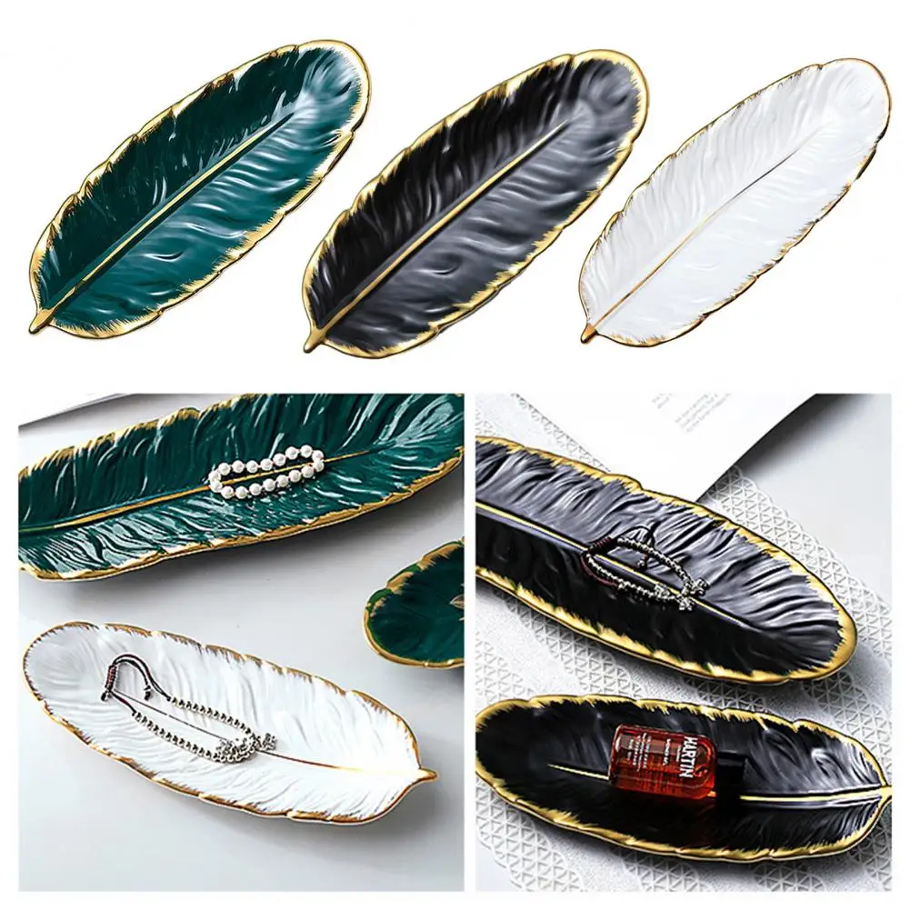 Cooking Plate Convenient Creative Feather Shape Food 3 Colors |