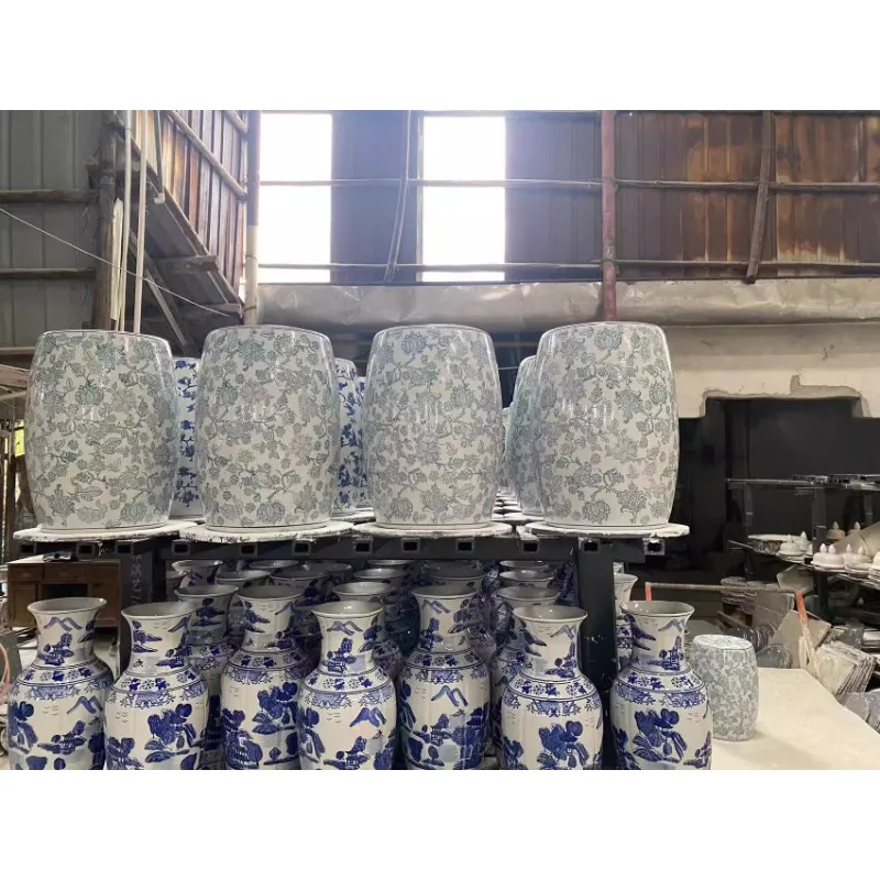 Новый китайский сине-белый фарфоровый табурет для барабанов домашняя гостиная