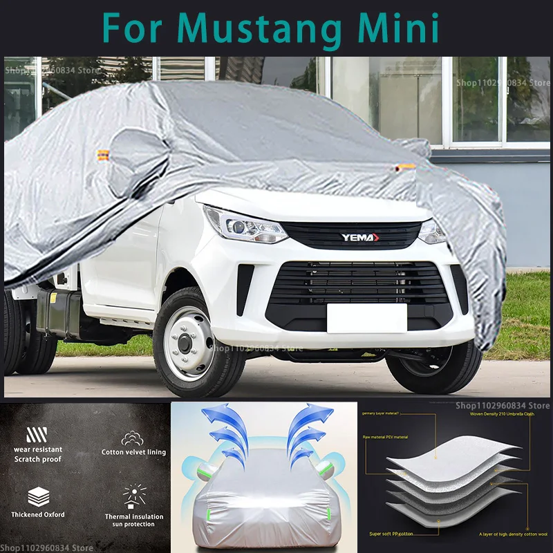 Автомобильные чехлы для Mustang Mini 210T защита от солнца УФ-лучей пыли снега града и