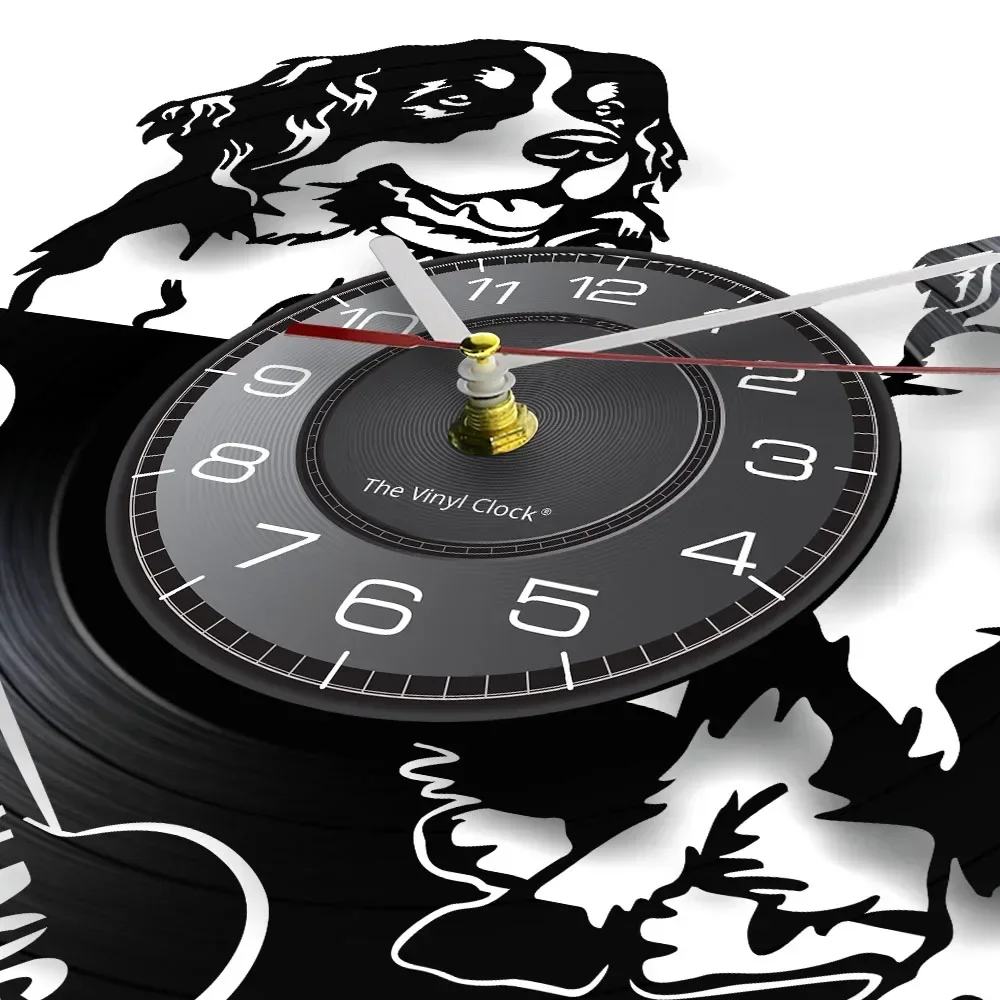 Настенные часы Бернская горная собака виниловая пластина настенное искусство