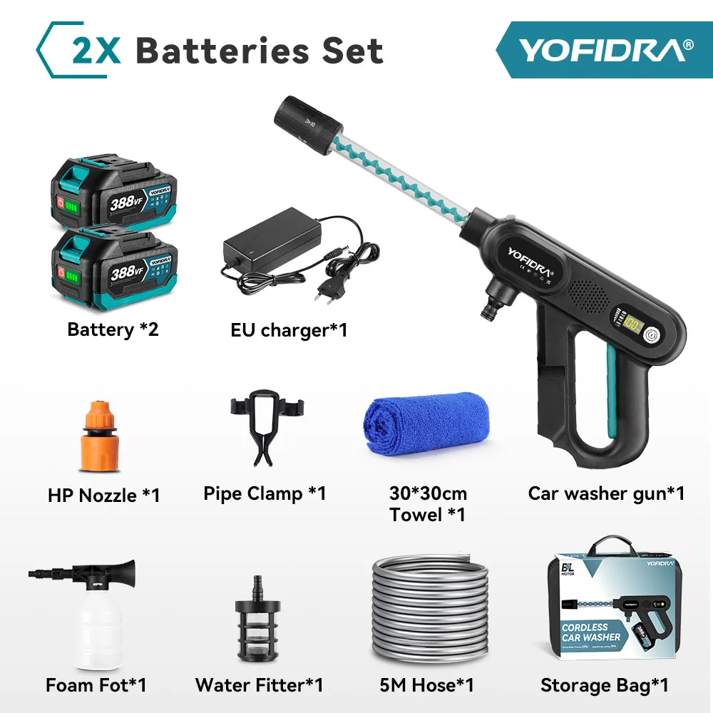 

YOFIDRA Бесщеточный электропистолет высокого давления 220 бар для Makita 18В