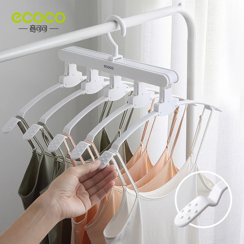 

ECOCO Foldable Clothes Hanger Space Saver Storage Clothes Hanging Pant Rack Tie Shelf Dress Neat Hanger Wardrobe Accessories Set