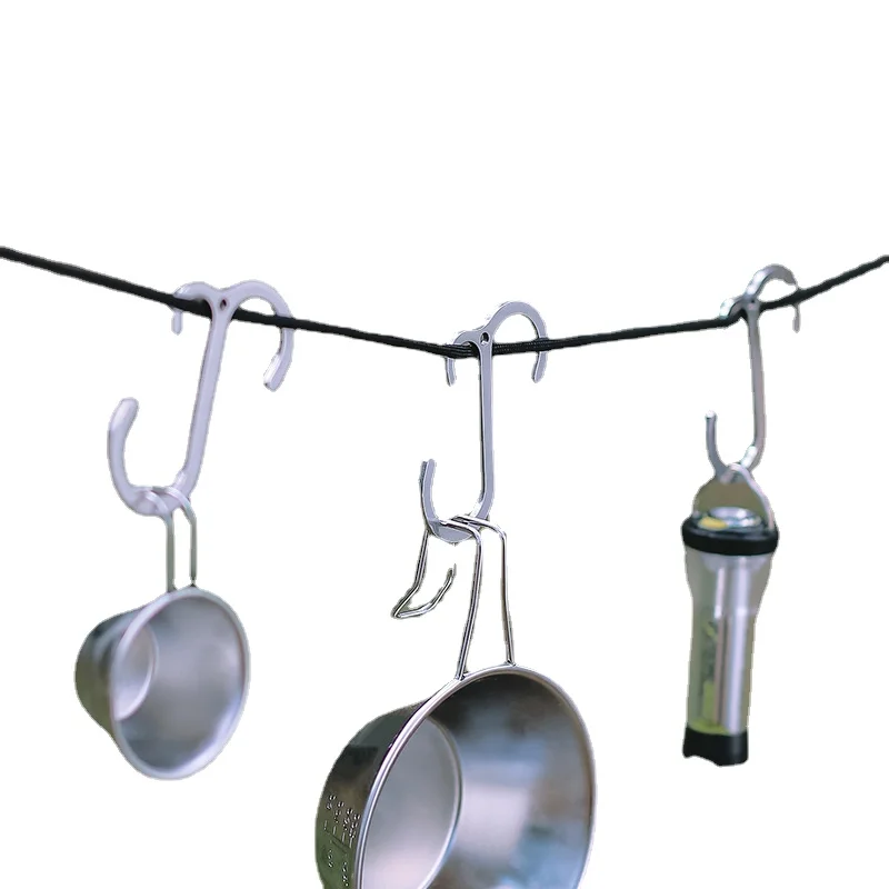 

4 шт. уличные инструменты, крючок из нержавеющей стали, небольшие гаджеты, многофункциональная портативная S-образная вешалка для кемпинга, пешего туризма, выживания на природе