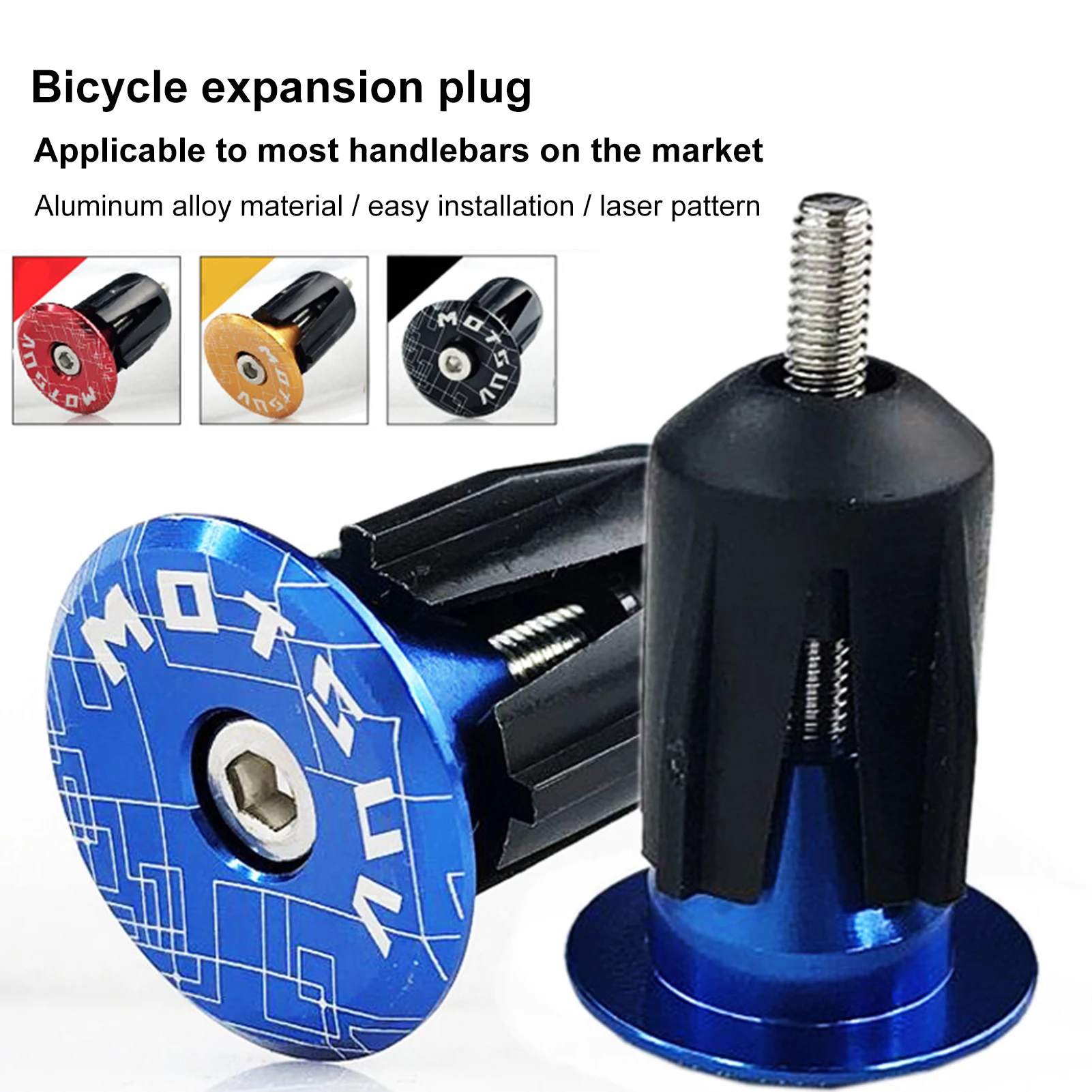 

2Pcs Aluminum Alloy Bicycle Handlebar End Plugs Caps Road Mountain Bike MTB Grip Handle Bar End Cap Cycling Handlebar Accessory