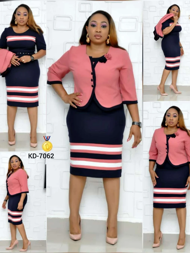 

2XL-6XL African Fall Clothes for Women 2022 Party Dresses Plus Size Clothing Dashiki Blazer + Bodycon Dress Christmas Robe Femme