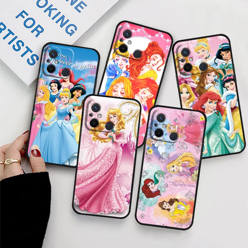 

Princess Disney Beautiful For Xiaomi Redmi 12C 11 A1 Plus 10 10X 9T 9C 9C 8 7 6 4G 5G Silicone TPU Soft Black Phone Case Fundas