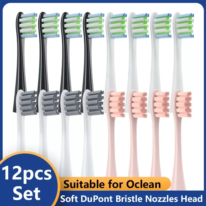 

10-12pcs Replacement Brush Heads for Oclean X/X PRO Elite/F1/ One/ Air 2 Sonic Toothbrush Nozzles Soft DuPont Bristle