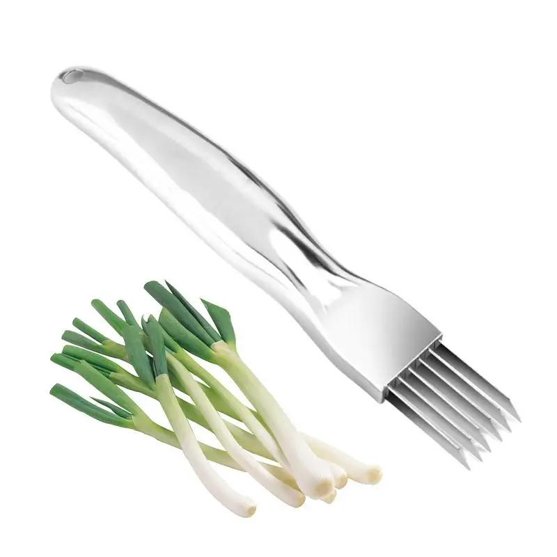 

Green Onion Shred Slicer 304 Stainless Steel Vegetable Green Onion Speedy Chopper With 6 Blades Multi-Functional Scallion