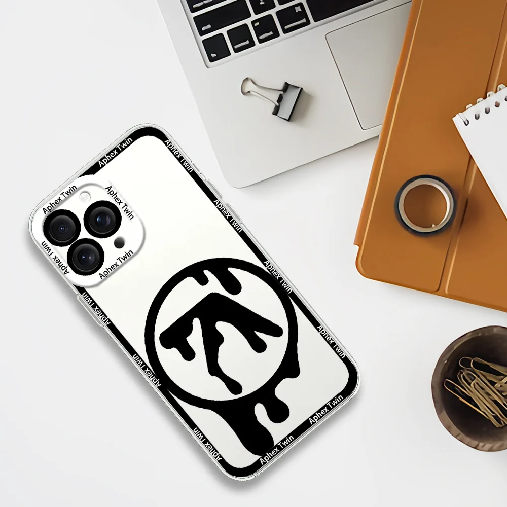 Фото Aphex Twin Symbol Logo Phone Case for iPhone 12 11 13 14 15 16 Max Pro Plus Transparent Bezel Shell №2