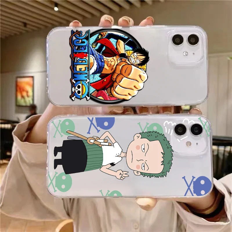 

ONE PIECE Luxury Ultra Thin Clear Phone Case For Apple iPhone 11 12 13 Pro Max 12 13 Mini X XR XS Max SE 6 6s 7 8 Plus Coque