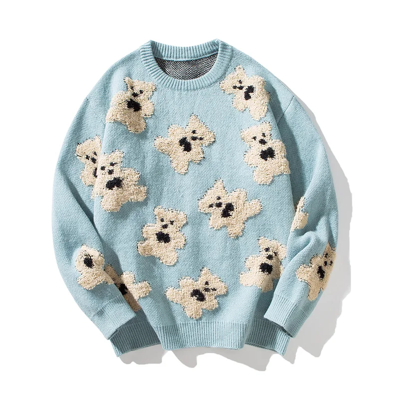 

Новый брендовый кашемировый свитер, мужской свитер с круглым вырезом, модный джемпер с принтом медведя, высокое качество, хит продаж, мужска...